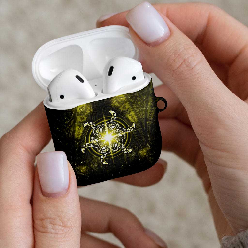 New Zealand Matariki Hiwaiterangi AirPods Case Maori Moko Yellow Galaxy LT05 - Polynesian Pride
