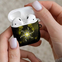 New Zealand Matariki Hiwaiterangi AirPods Case Maori Moko Yellow Galaxy LT05 - Polynesian Pride