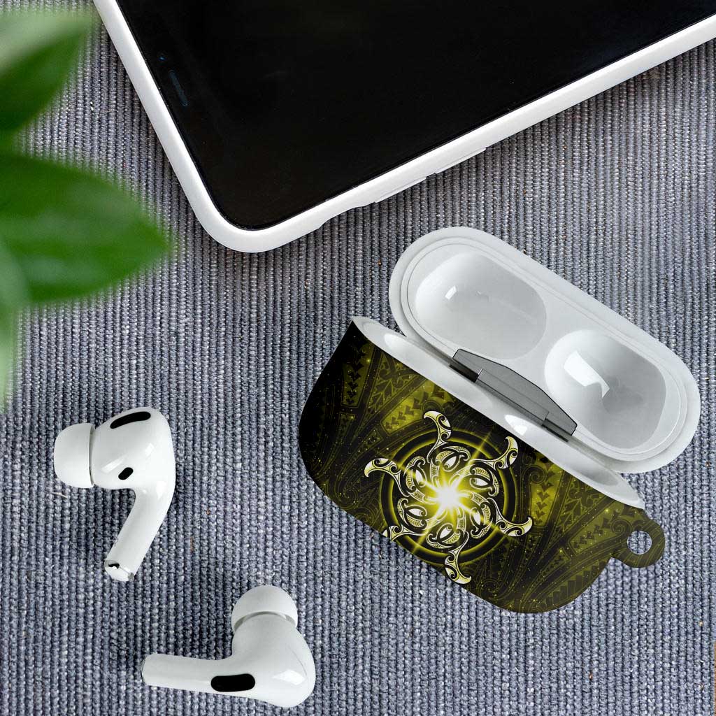 New Zealand Matariki Hiwaiterangi AirPods Case Maori Moko Yellow Galaxy LT05 - Polynesian Pride
