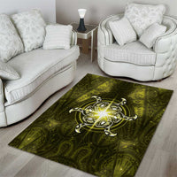 New Zealand Matariki Hiwaiterangi Area Rug Maori Moko Yellow Galaxy LT05 - Polynesian Pride
