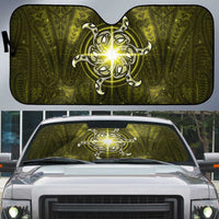 New Zealand Matariki Hiwaiterangi Auto Sun Shade Maori Moko Yellow Galaxy LT05 Yellow - Polynesian Pride