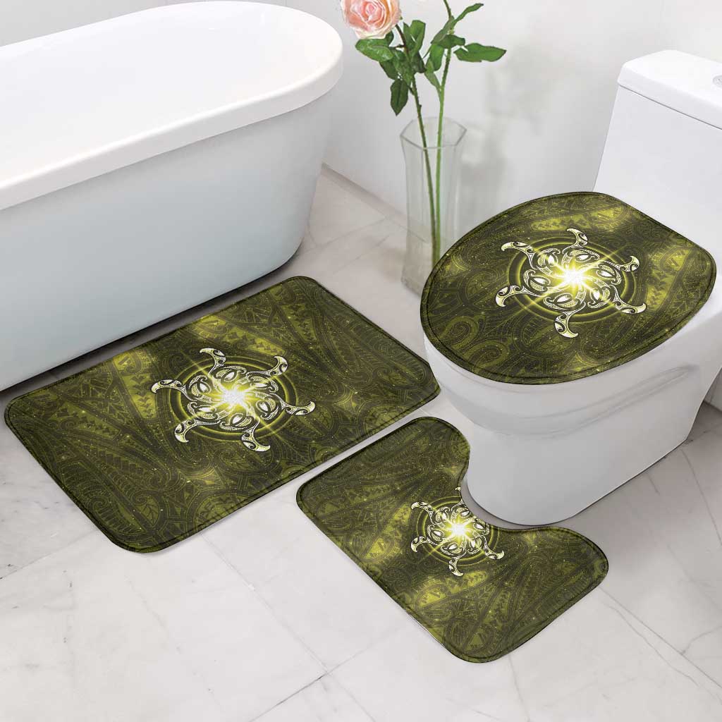New Zealand Matariki Hiwaiterangi Bathroom Set Maori Moko Yellow Galaxy LT05 - Polynesian Pride