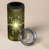New Zealand Matariki Hiwaiterangi 4 in 1 Can Cooler Tumbler Maori Moko Yellow Galaxy LT05 - Polynesian Pride