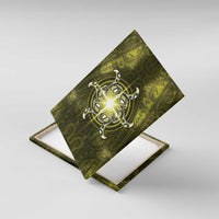 New Zealand Matariki Hiwaiterangi Canvas Wall Art Maori Moko Yellow Galaxy LT05 With Frame Yellow - Polynesian Pride