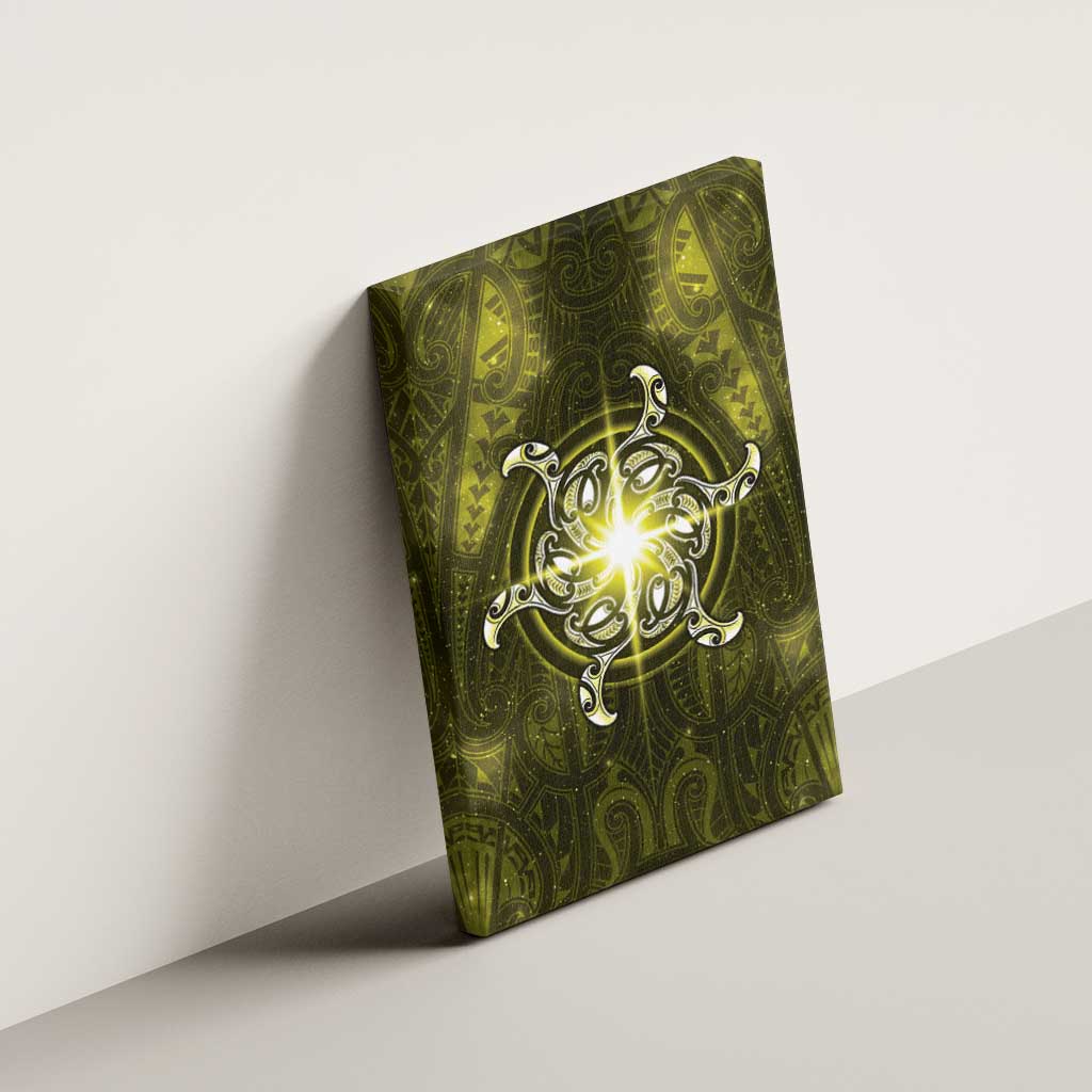 New Zealand Matariki Hiwaiterangi Canvas Wall Art Maori Moko Yellow Galaxy LT05 - Polynesian Pride