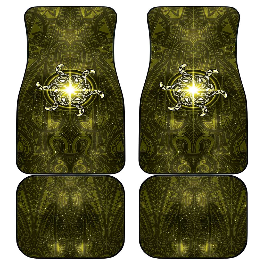 New Zealand Matariki Hiwaiterangi Car Mats Maori Moko Yellow Galaxy LT05 - Polynesian Pride
