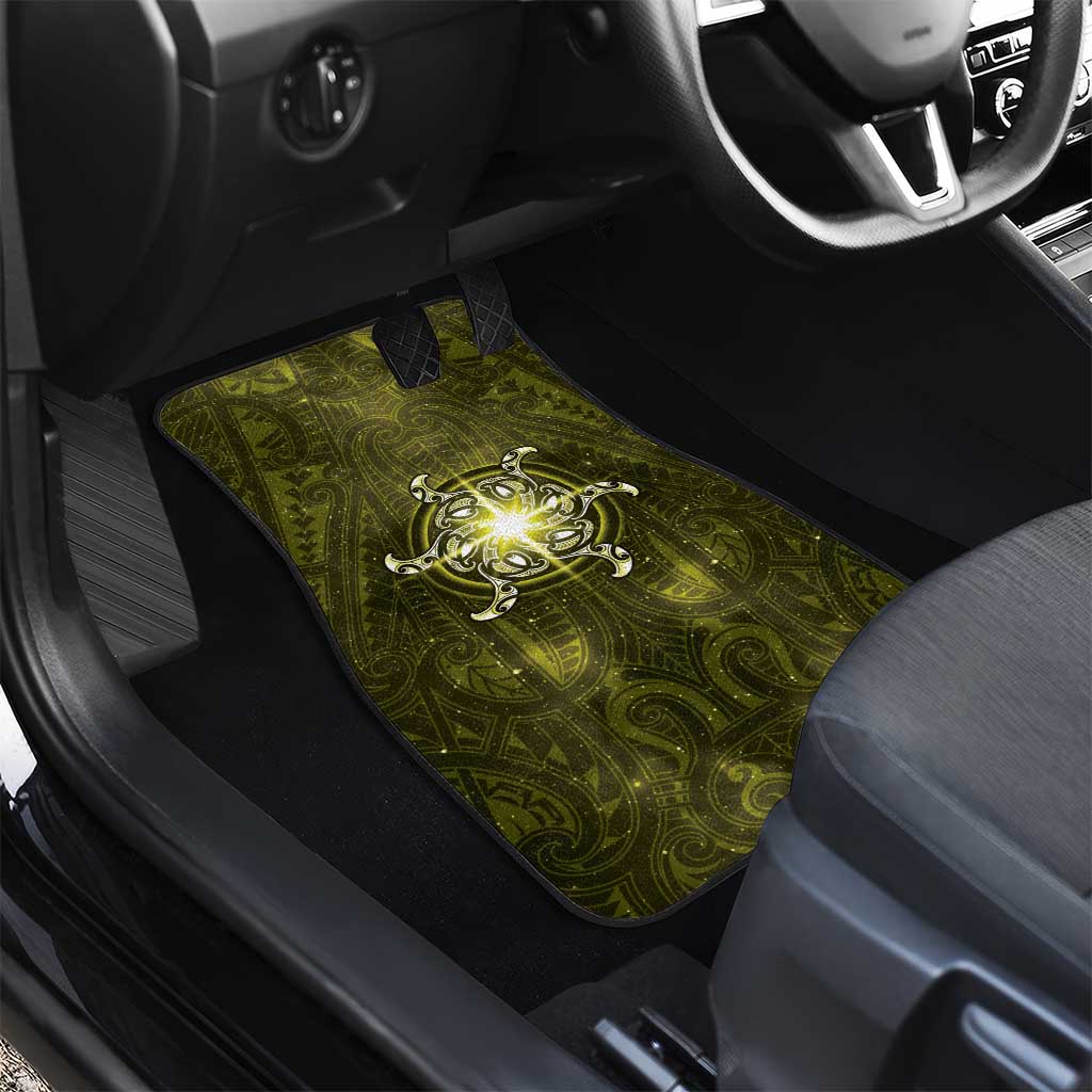 New Zealand Matariki Hiwaiterangi Car Mats Maori Moko Yellow Galaxy LT05 - Polynesian Pride