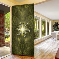 New Zealand Matariki Hiwaiterangi Door Cover Maori Moko Yellow Galaxy LT05 - Polynesian Pride