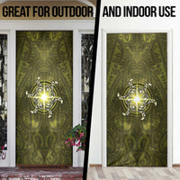 New Zealand Matariki Hiwaiterangi Door Cover Maori Moko Yellow Galaxy LT05 - Polynesian Pride