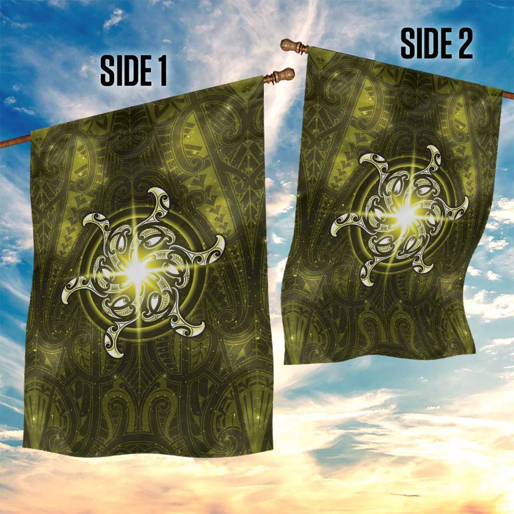 New Zealand Matariki Hiwaiterangi Garden Flag Maori Moko Yellow Galaxy LT05 - Polynesian Pride
