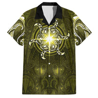 New Zealand Matariki Hiwaiterangi Hawaiian Shirt Maori Moko Yellow Galaxy LT05 Yellow - Polynesian Pride