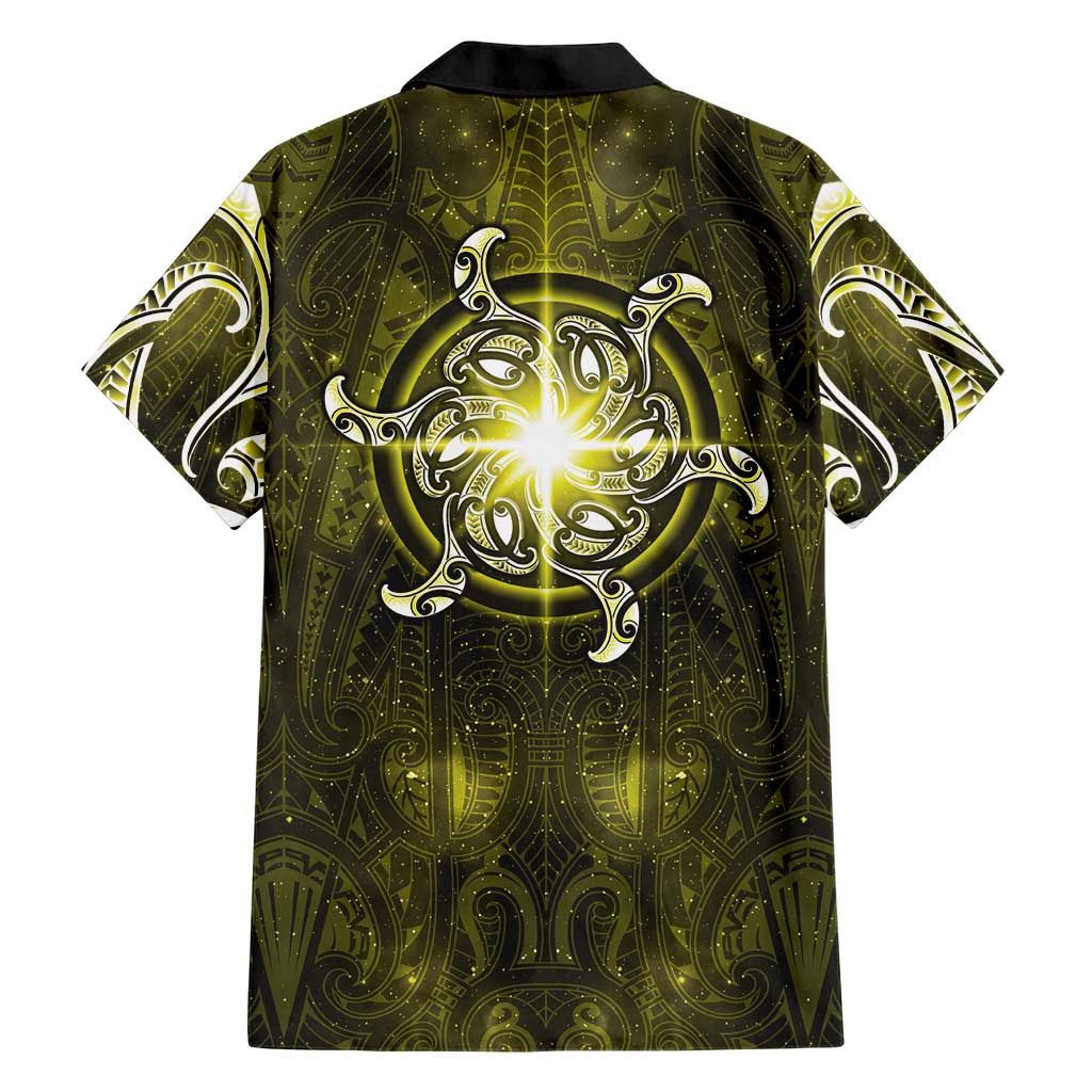 New Zealand Matariki Hiwaiterangi Hawaiian Shirt Maori Moko Yellow Galaxy LT05 - Polynesian Pride
