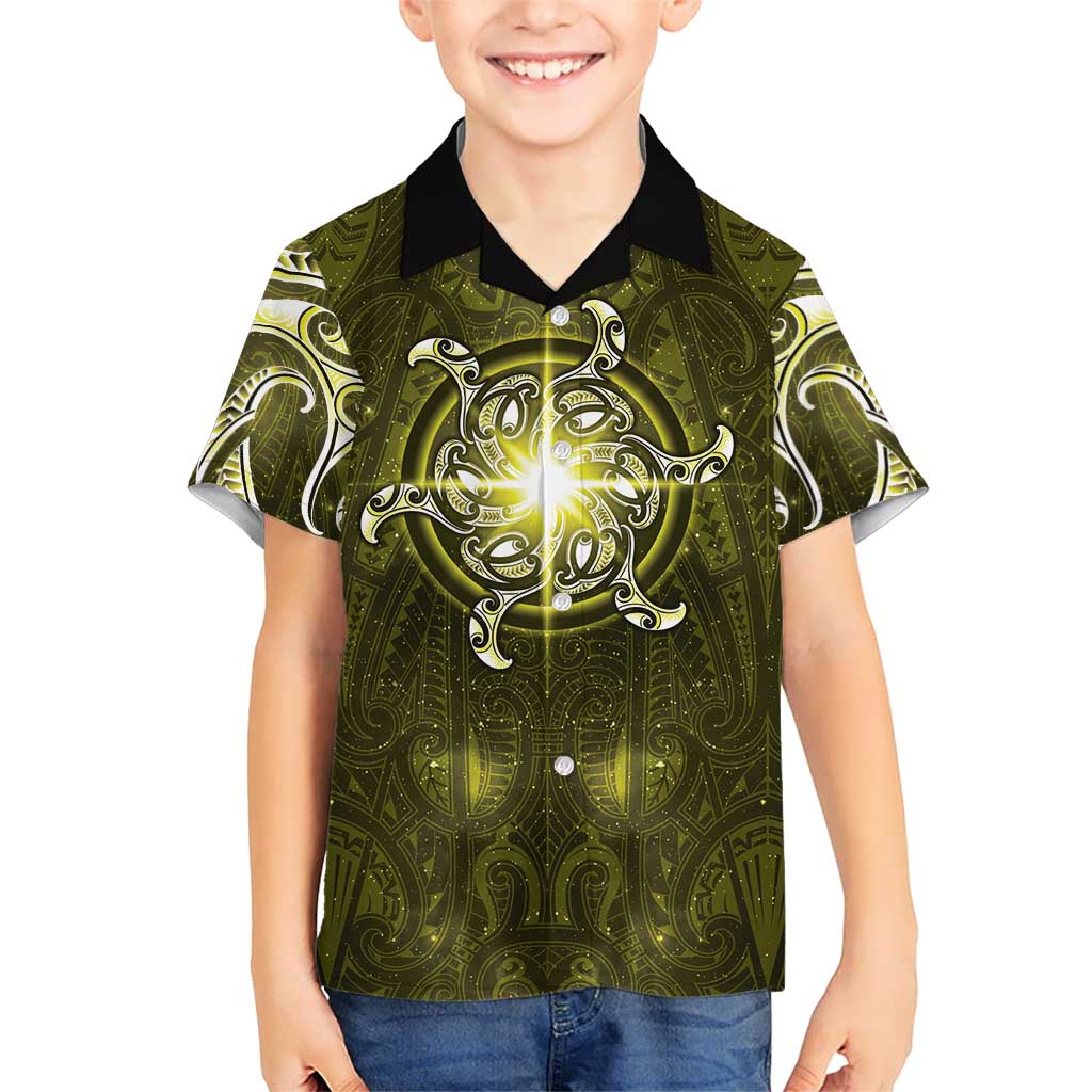 New Zealand Matariki Hiwaiterangi Hawaiian Shirt Maori Moko Yellow Galaxy LT05 - Polynesian Pride