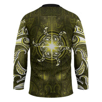 New Zealand Matariki Hiwaiterangi Hockey Jersey Maori Moko Yellow Galaxy LT05 - Polynesian Pride