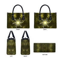 New Zealand Matariki Hiwaiterangi Leather Bag Maori Moko Yellow Galaxy LT05 - Polynesian Pride