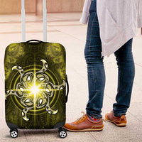 New Zealand Matariki Hiwaiterangi Luggage Cover Maori Moko Yellow Galaxy LT05 Yellow - Polynesian Pride