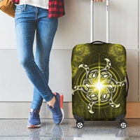 New Zealand Matariki Hiwaiterangi Luggage Cover Maori Moko Yellow Galaxy LT05 - Polynesian Pride