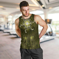 New Zealand Matariki Hiwaiterangi Men Tank Top Maori Moko Yellow Galaxy LT05 Yellow - Polynesian Pride