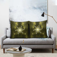 New Zealand Matariki Hiwaiterangi Pillow Cover Maori Moko Yellow Galaxy LT05 - Polynesian Pride