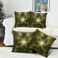 New Zealand Matariki Hiwaiterangi Pillow Cover Maori Moko Yellow Galaxy LT05 - Polynesian Pride