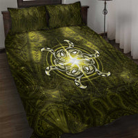 New Zealand Matariki Hiwaiterangi Quilt Bed Set Maori Moko Yellow Galaxy LT05 Yellow - Polynesian Pride