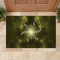 New Zealand Matariki Hiwaiterangi Rubber Doormat Maori Moko Yellow Galaxy LT05 Yellow - Polynesian Pride