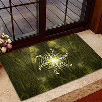 New Zealand Matariki Hiwaiterangi Rubber Doormat Maori Moko Yellow Galaxy LT05 - Polynesian Pride