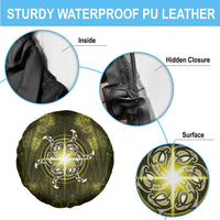 New Zealand Matariki Hiwaiterangi Spare Tire Cover Maori Moko Yellow Galaxy LT05 - Polynesian Pride