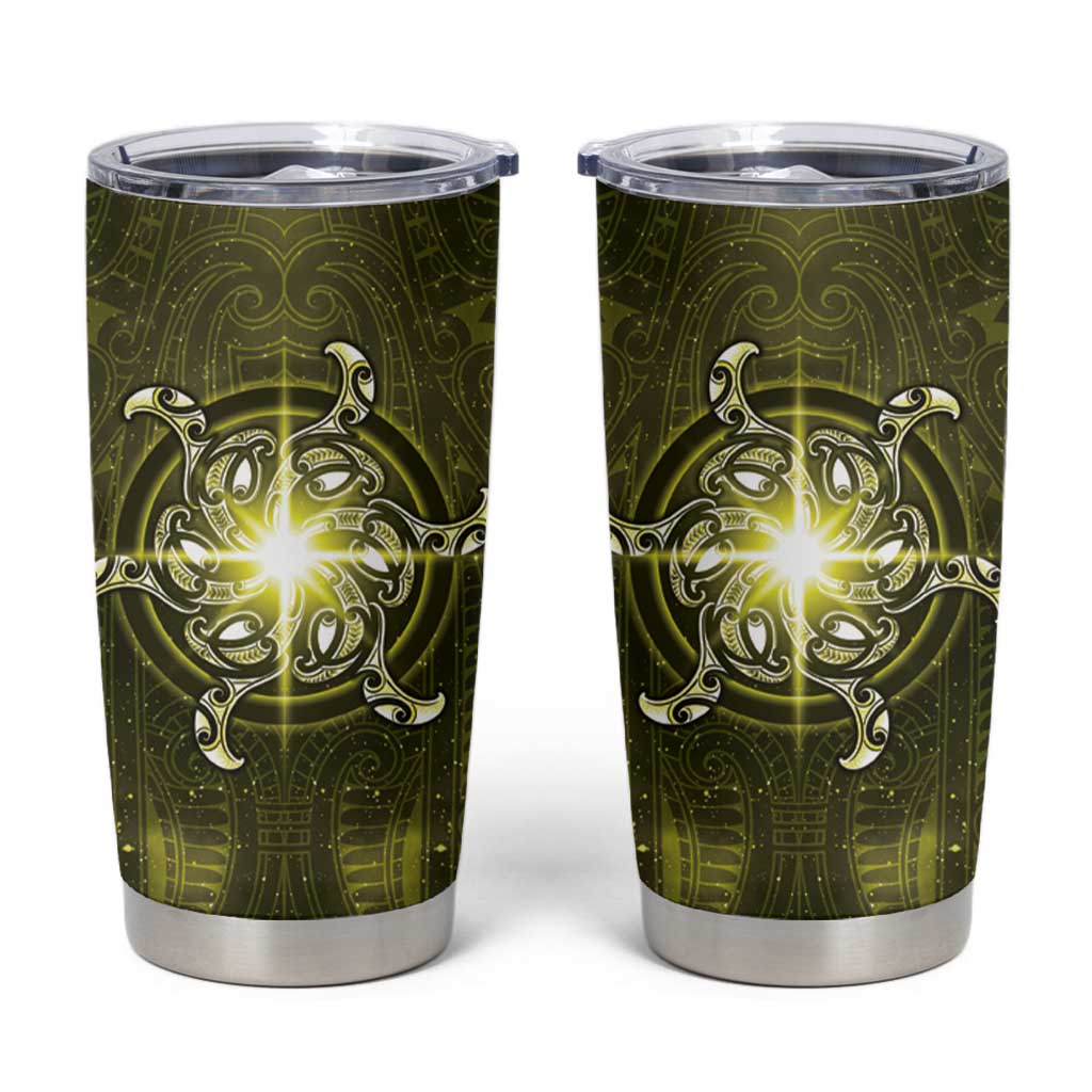 New Zealand Matariki Hiwaiterangi Tumbler Cup Maori Moko Yellow Galaxy LT05 Yellow - Polynesian Pride