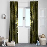 New Zealand Matariki Hiwaiterangi Window Curtain Maori Moko Yellow Galaxy LT05 - Polynesian Pride