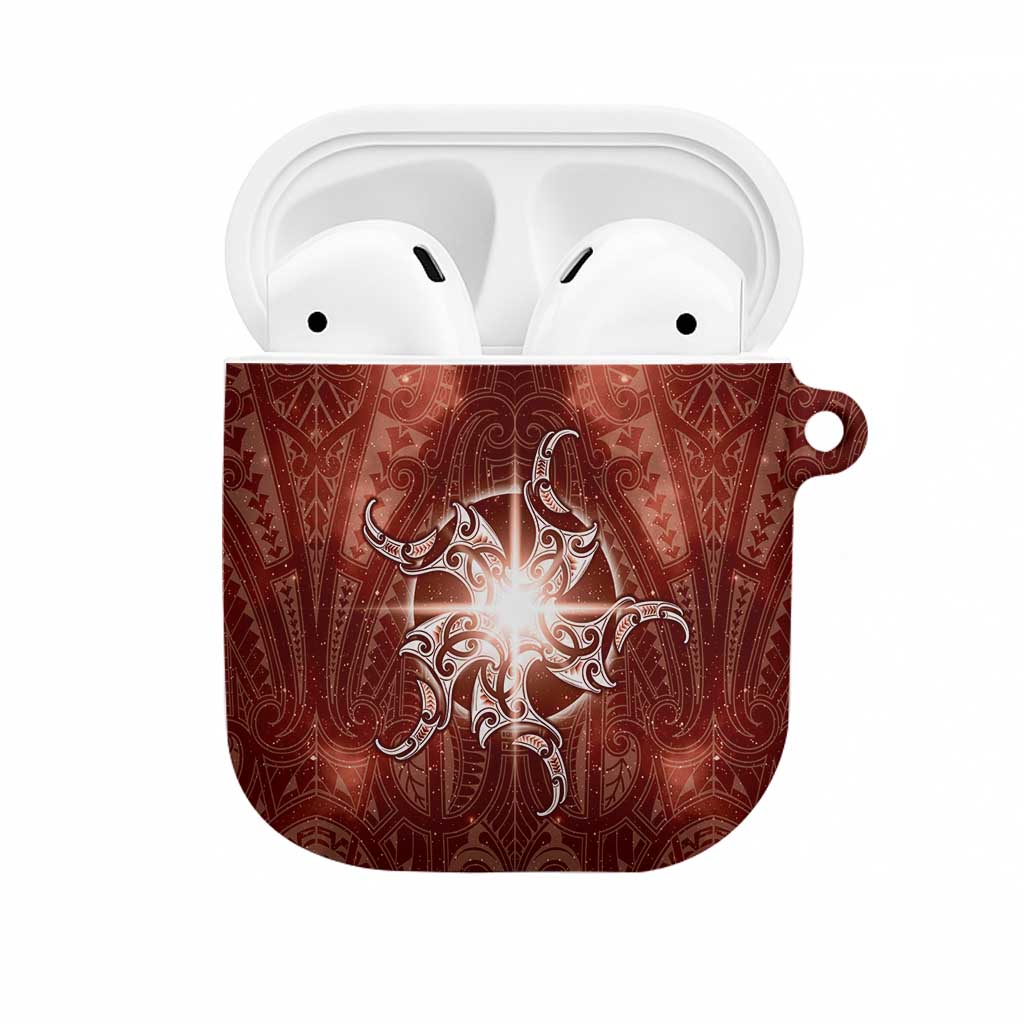 New Zealand Matariki Pohutukawa AirPods Case Maori Moko Red Galaxy