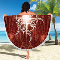 New Zealand Matariki Pohutukawa Beach Blanket Maori Moko Red Galaxy LT05 - Polynesian Pride