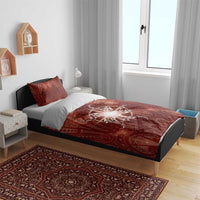 New Zealand Matariki Pohutukawa Bedding Set Maori Moko Red Galaxy