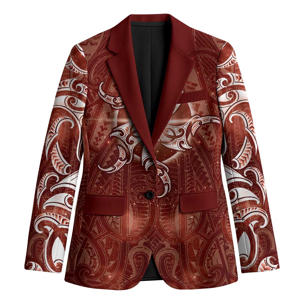 New Zealand Matariki Pohutukawa Blazer Maori Moko Red Galaxy LT05 Unisex Red - Polynesian Pride
