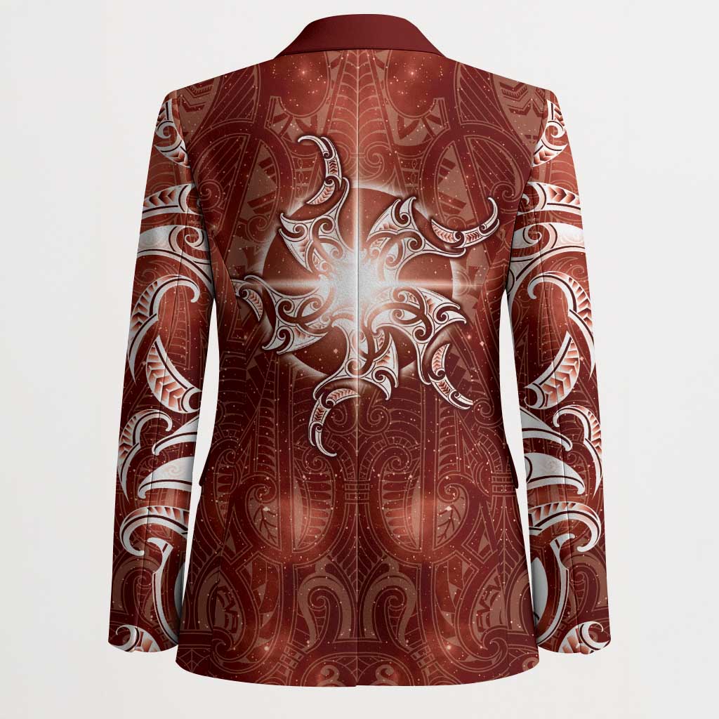 New Zealand Matariki Pohutukawa Blazer Maori Moko Red Galaxy LT05 - Polynesian Pride