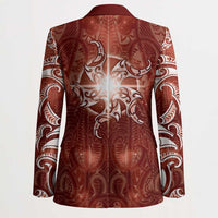 New Zealand Matariki Pohutukawa Blazer Maori Moko Red Galaxy LT05 - Polynesian Pride