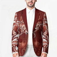 New Zealand Matariki Pohutukawa Blazer Maori Moko Red Galaxy LT05 - Polynesian Pride