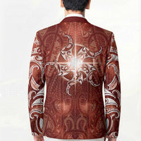 New Zealand Matariki Pohutukawa Blazer Maori Moko Red Galaxy LT05 - Polynesian Pride