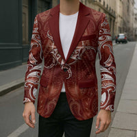 New Zealand Matariki Pohutukawa Blazer Maori Moko Red Galaxy LT05 - Polynesian Pride