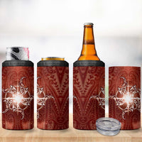 New Zealand Matariki Pohutukawa 4 in 1 Can Cooler Tumbler Maori Moko Red Galaxy LT05 - Polynesian Pride