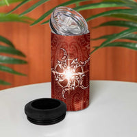 New Zealand Matariki Pohutukawa 4 in 1 Can Cooler Tumbler Maori Moko Red Galaxy LT05 - Polynesian Pride