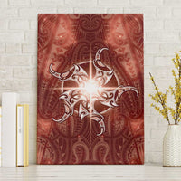 New Zealand Matariki Pohutukawa Canvas Wall Art Maori Moko Red Galaxy