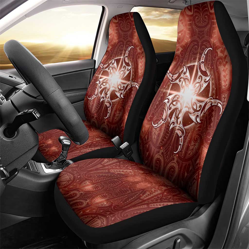 New Zealand Matariki Pohutukawa Car Seat Cover Maori Moko Red Galaxy LT05 - Polynesian Pride