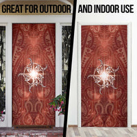New Zealand Matariki Pohutukawa Door Cover Maori Moko Red Galaxy LT05 - Polynesian Pride