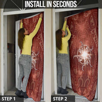 New Zealand Matariki Pohutukawa Door Cover Maori Moko Red Galaxy LT05 - Polynesian Pride