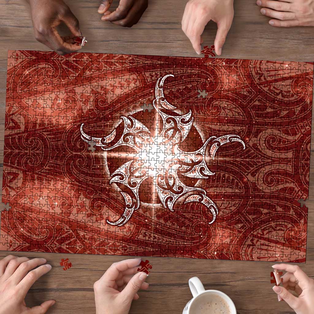 New Zealand Matariki Pohutukawa Puzzle Maori Moko Red Galaxy LT05 - Polynesian Pride