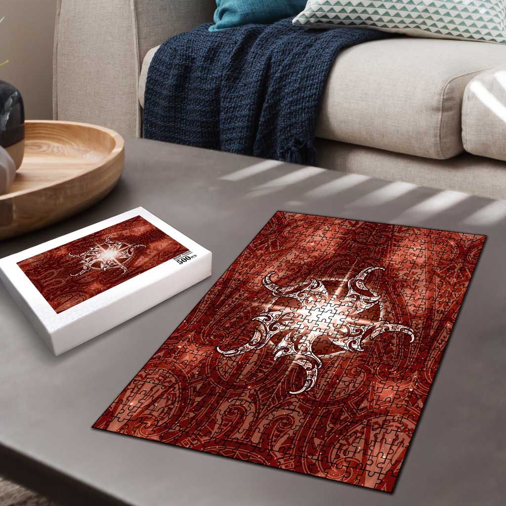 New Zealand Matariki Pohutukawa Puzzle Maori Moko Red Galaxy LT05 - Polynesian Pride