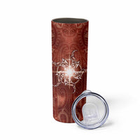 New Zealand Matariki Pohutukawa Skinny Tumbler Maori Moko Red Galaxy LT05 - Polynesian Pride