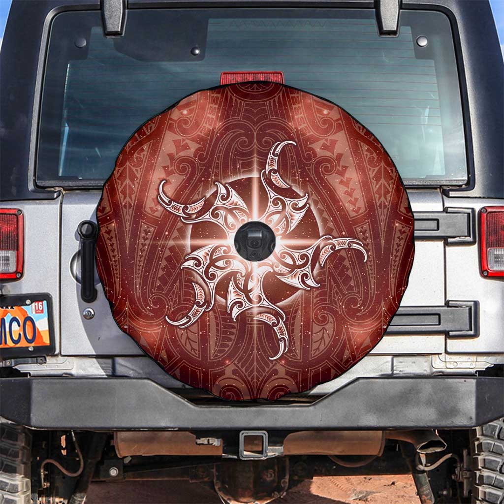 New Zealand Matariki Pohutukawa Spare Tire Cover Maori Moko Red Galaxy LT05 Red - Polynesian Pride
