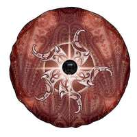 New Zealand Matariki Pohutukawa Spare Tire Cover Maori Moko Red Galaxy LT05 - Polynesian Pride